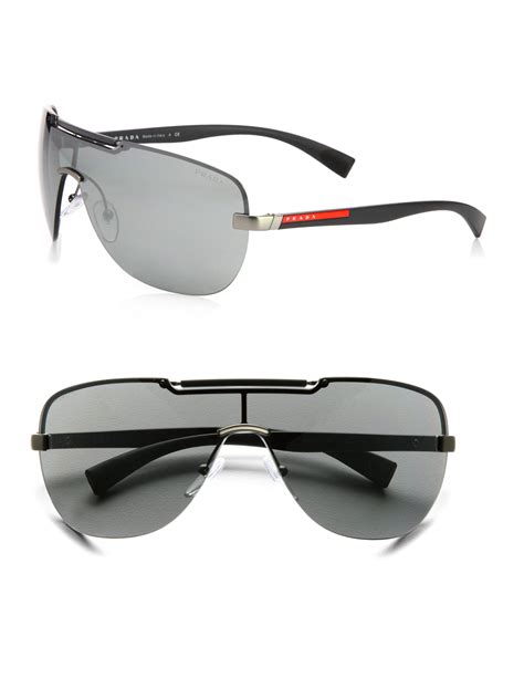 prada men's shield sunglasses|prada sunglasses for small face.